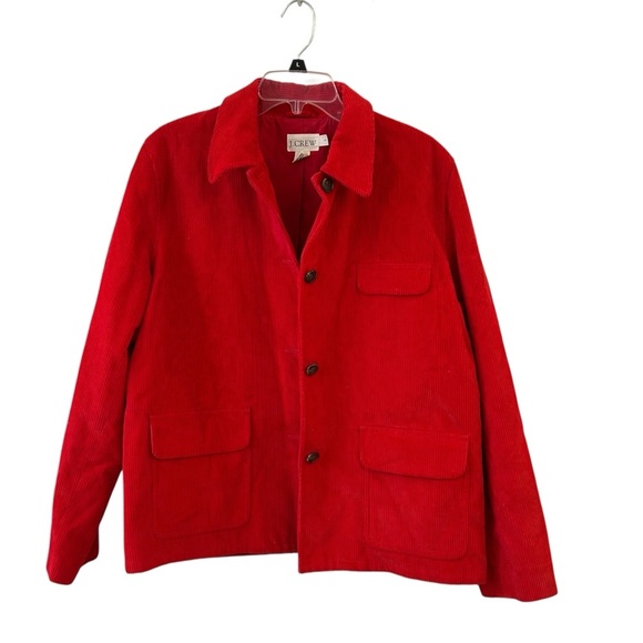 Vintage Retro J. Crew Red Pea Coat Classic Vibrant Design Large - Picture 1 of 10